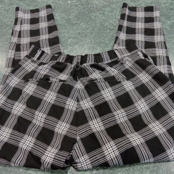 Hot Topic Women Pants Large Black White Plaid Gothic Steampunk Y2K Stretch Goth - Picture 7 of 11